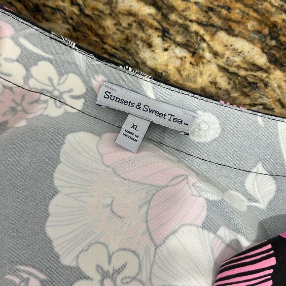 Sunsets & Sweet Tea Colorful Floral Print Anywhere Dress With Pockets Size XL - Picture 4 of 10